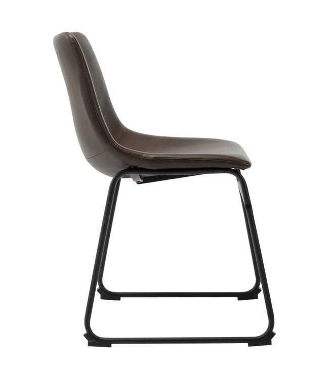 Eetkamerstoelen 6 st kunstleer donkerbruin