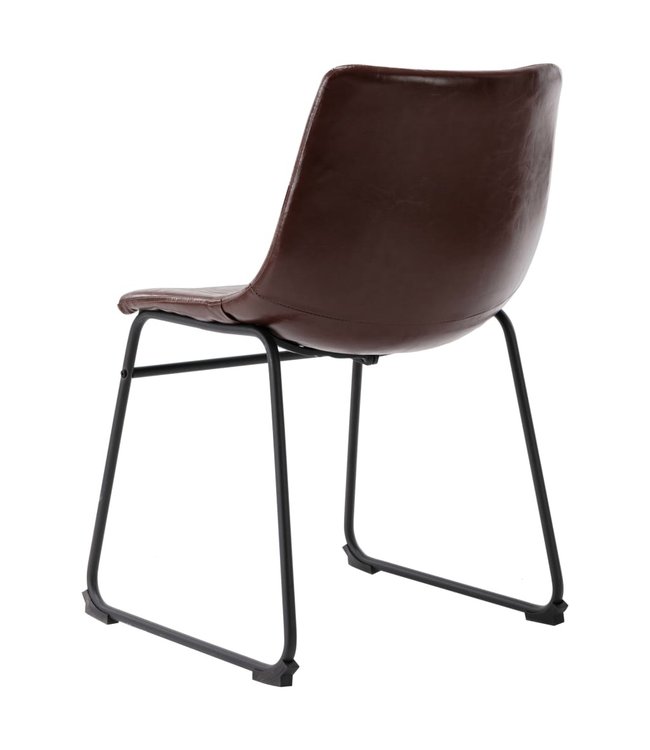 Eetkamerstoelen 4 st kunstleer glanzend bruin