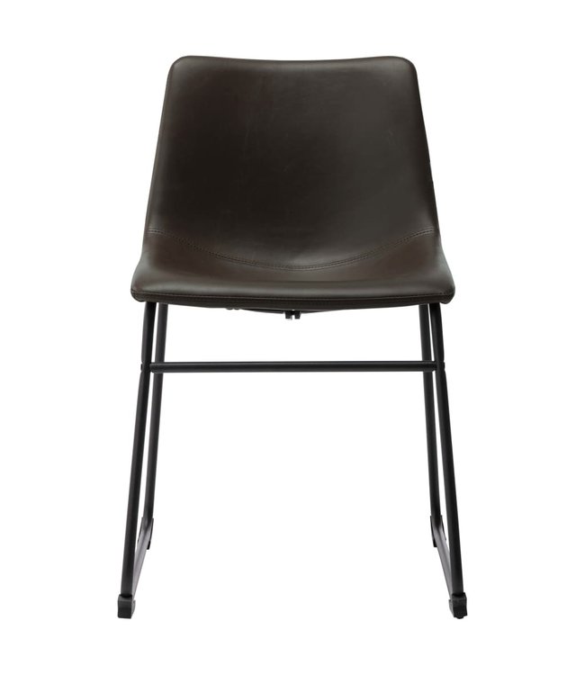 Eetkamerstoelen 4 st kunstleer donkerbruin