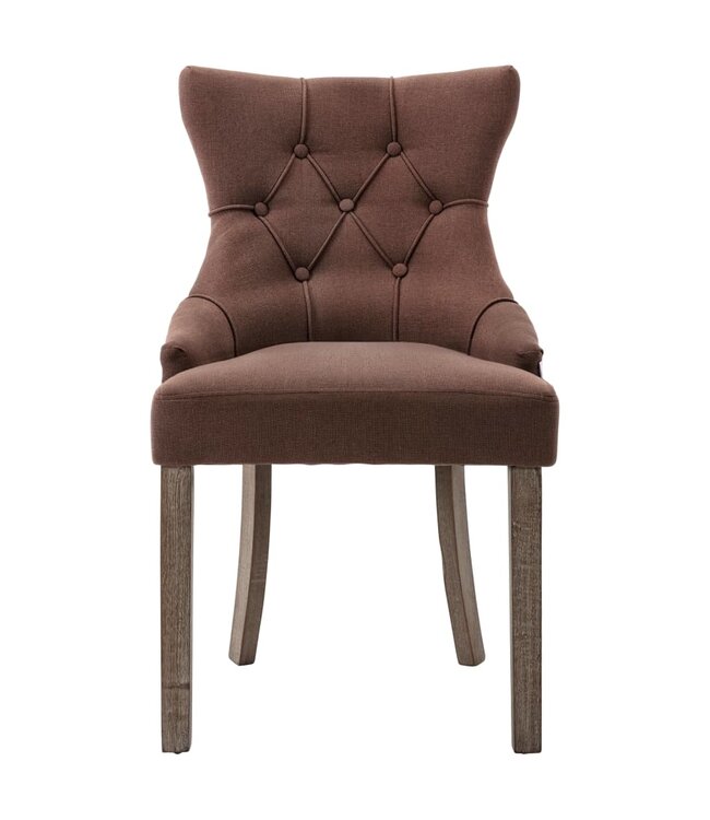 Eetkamerstoelen 6 st stof bruin