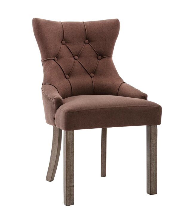 Eetkamerstoelen 4 st stof bruin