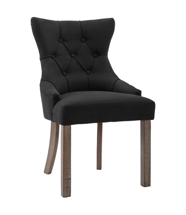 Eetkamerstoelen 4 st stof zwart