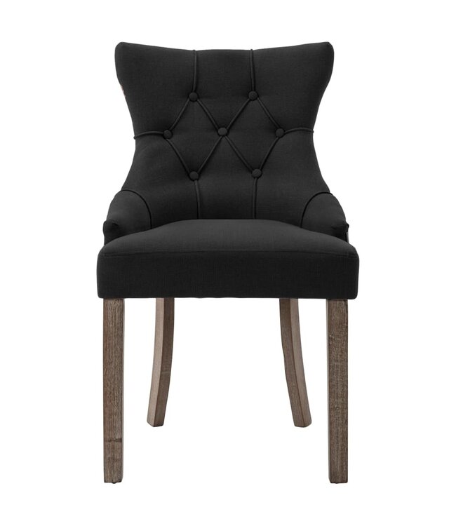 Eetkamerstoelen 4 st stof zwart