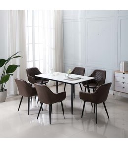 Eetkamerstoelen 6 st kunstleer donkerbruin