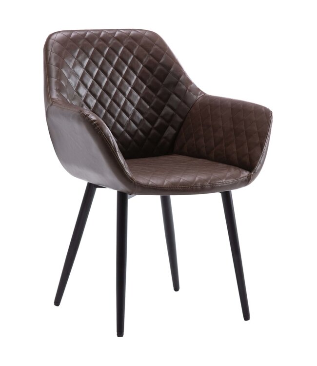 Eetkamerstoelen 6 st kunstleer donkerbruin