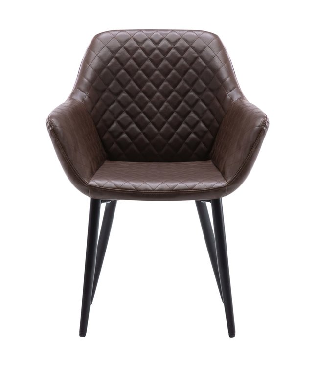 Eetkamerstoelen 6 st kunstleer donkerbruin