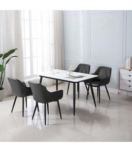 Eetkamerstoelen 4 st kunstleer grijs