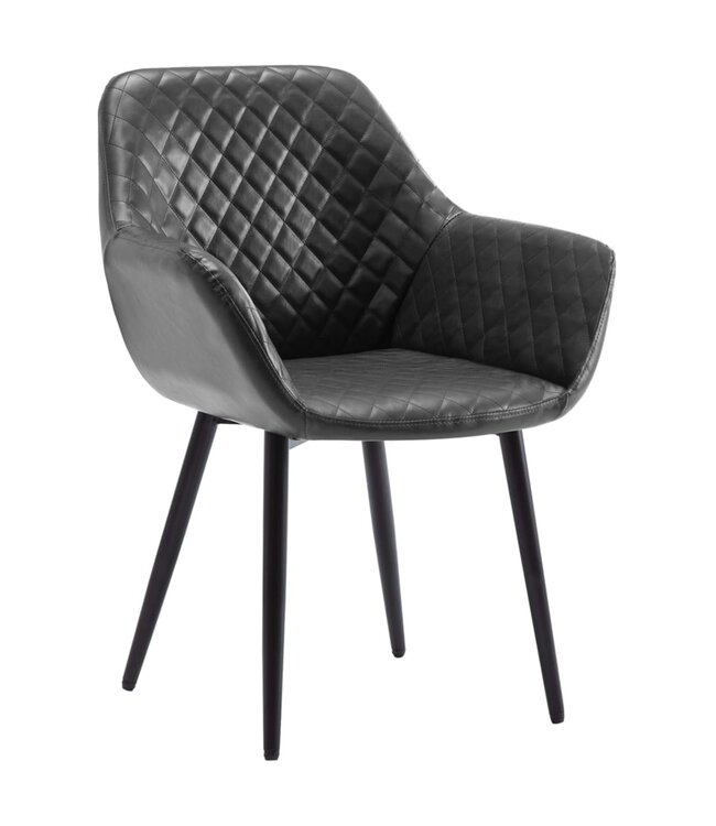 Eetkamerstoelen 4 st kunstleer grijs
