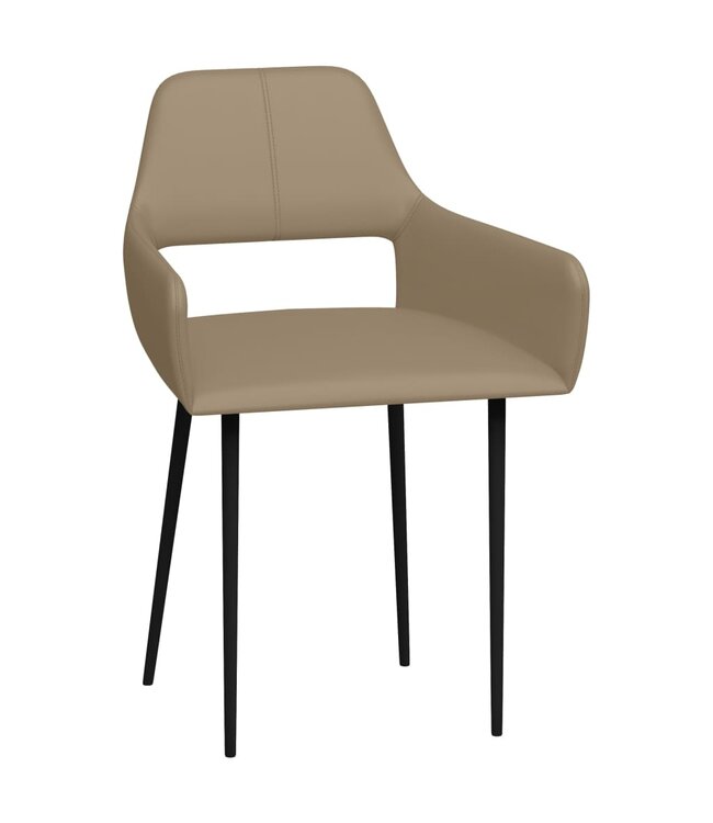 Eetkamerstoelen 6 st kunstleer cappuccino