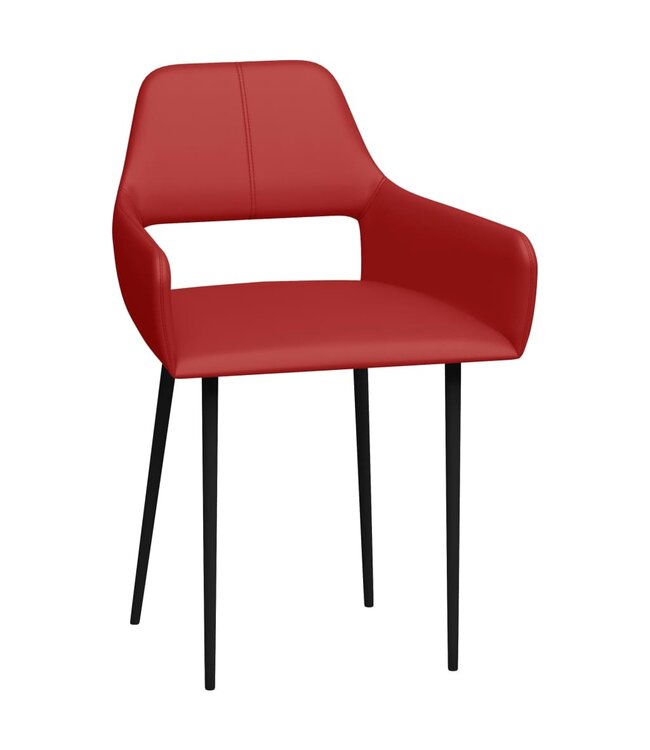 Eetkamerstoelen 6 st kunstleer rood