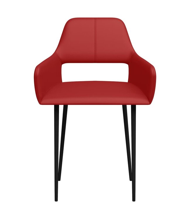 Eetkamerstoelen 6 st kunstleer rood