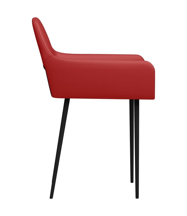 Eetkamerstoelen 6 st kunstleer rood