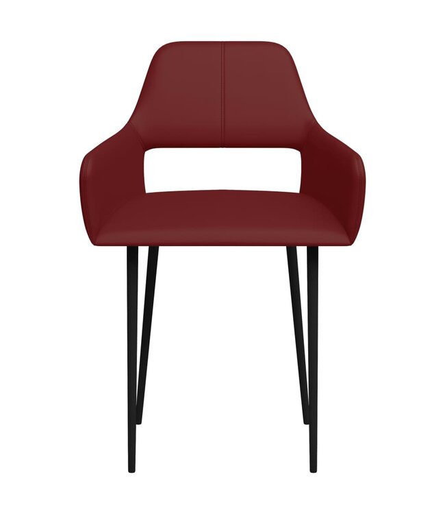 Eetkamerstoelen 6 st kunstleer wijnrood
