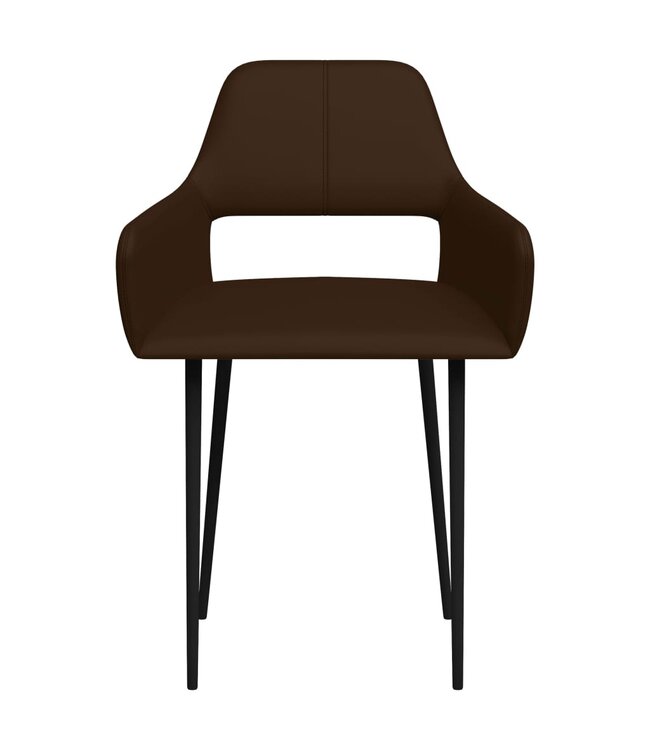 Eetkamerstoelen 6 st kunstleer bruin
