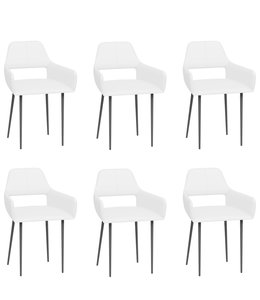 Eetkamerstoelen 6 st kunstleer wit