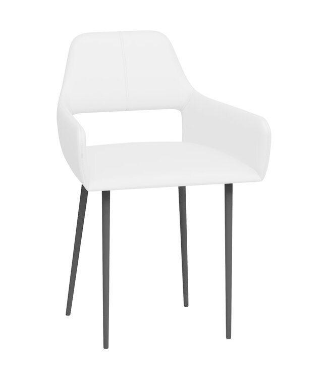 Eetkamerstoelen 6 st kunstleer wit