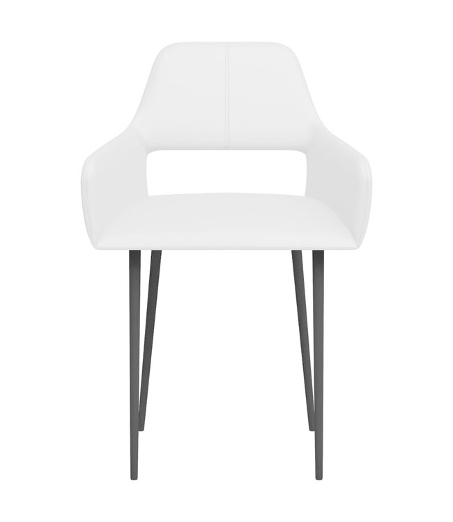 Eetkamerstoelen 6 st kunstleer wit