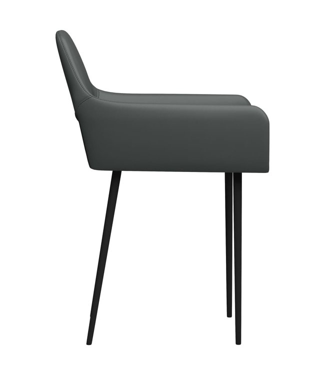 Eetkamerstoelen 4 st kunstleer grijs