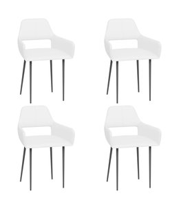 Eetkamerstoelen 4 st kunstleer wit
