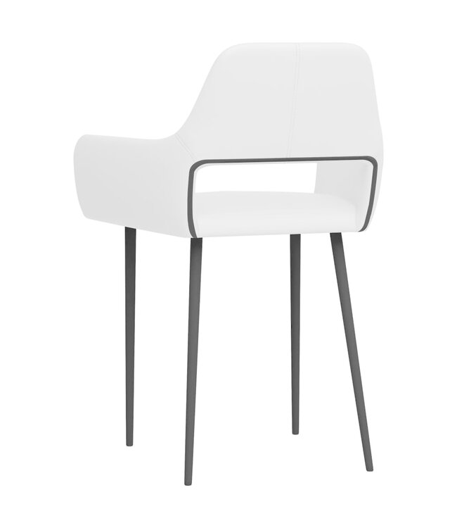 Eetkamerstoelen 4 st kunstleer wit