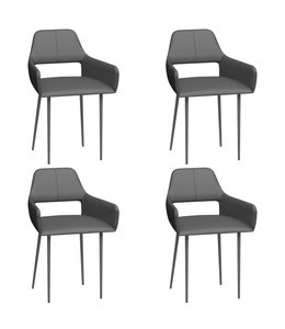 Eetkamerstoelen 4 st kunstleer zwart