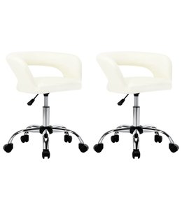 Eetkamerstoelen 2 st kunstleer wit