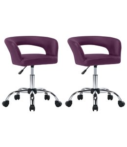 Eetkamerstoelen 2 st kunstleer paars