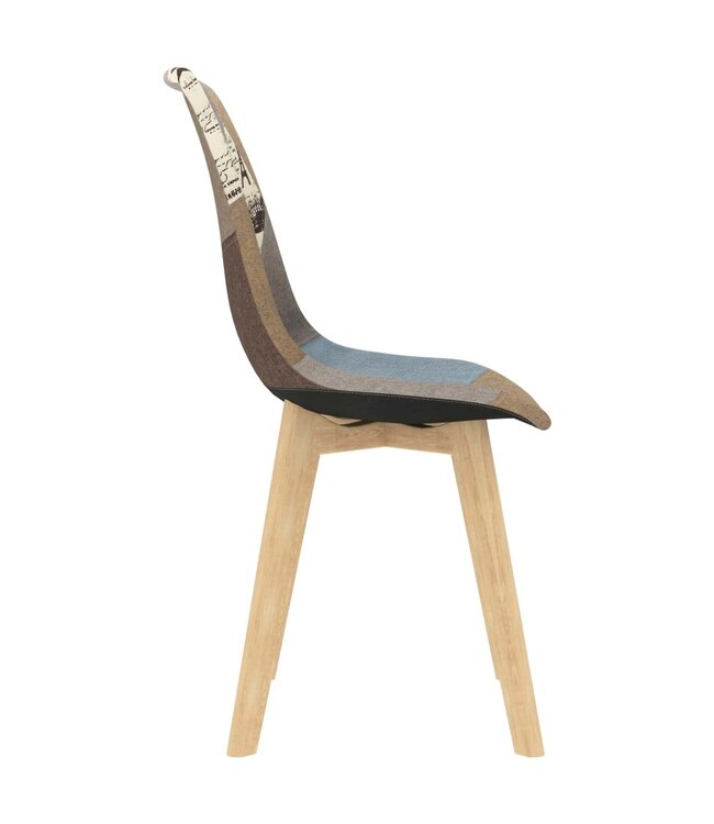 Eetkamerstoelen 2 st met patchwork ontwerp stof grijs