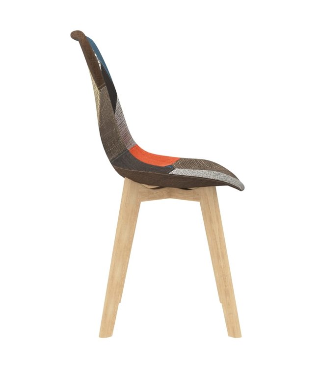 Eetkamerstoelen 4 st met patchwork ontwerp stof meerkleurig