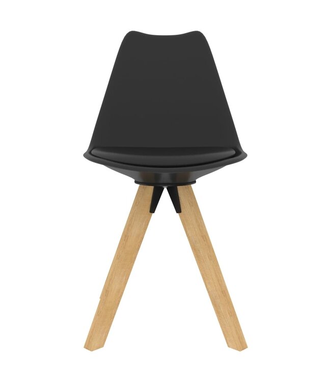 Eetkamerstoelen 4 st PP en massief beukenhout zwart