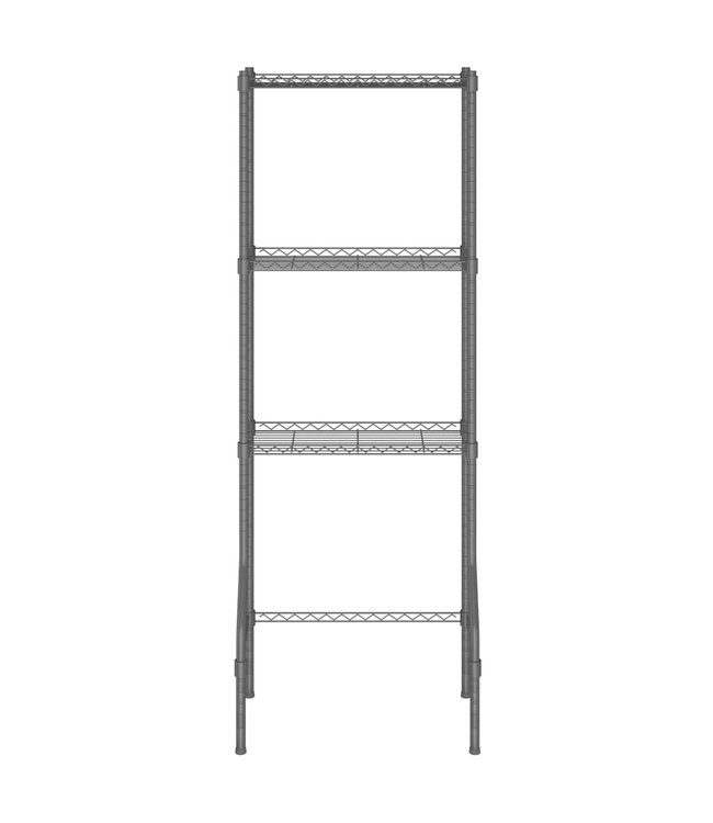 Opbergrek voor boven toilet 3-laags 55x30x150 cm ijzer zwart