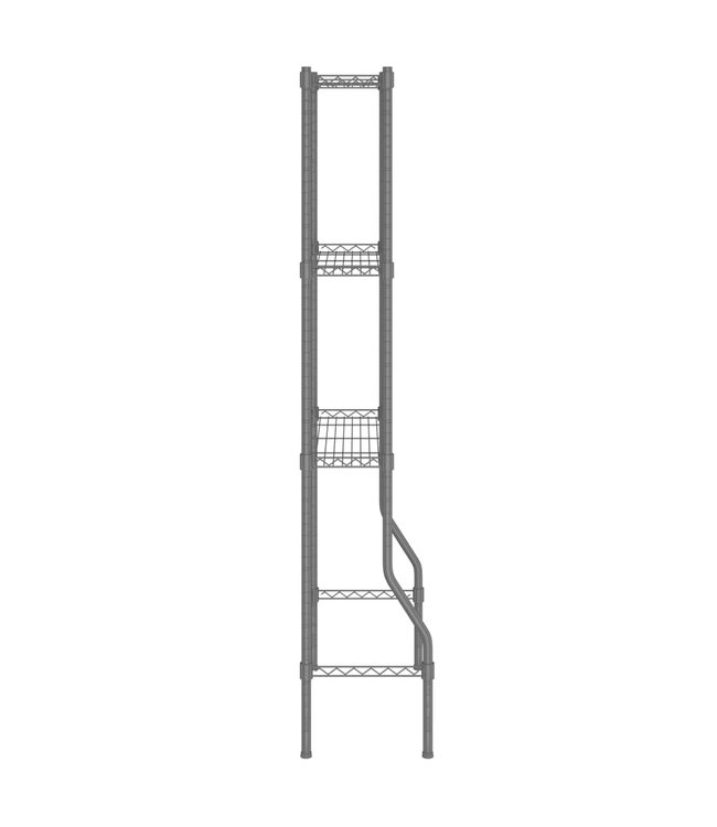 Opbergrek voor boven toilet 3-laags 55x30x150 cm ijzer zwart