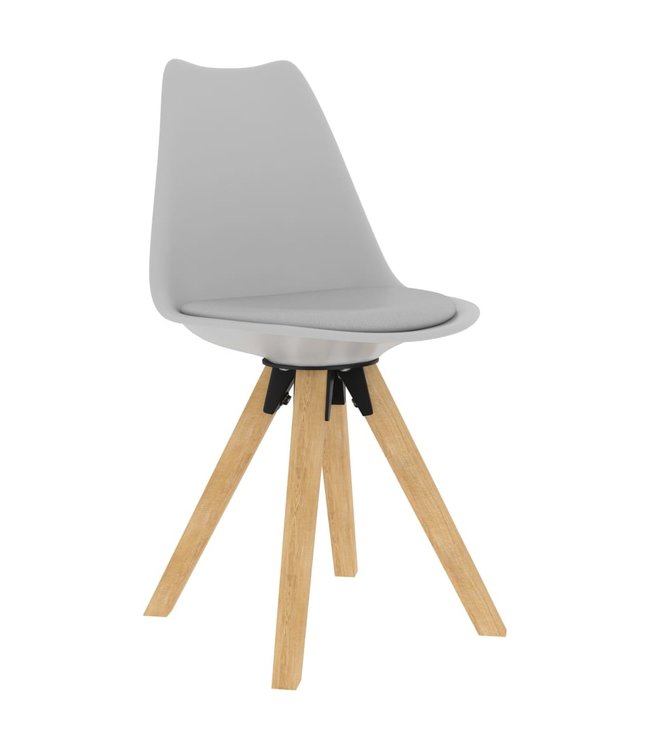 Eetkamerstoelen 2 st PP en massief beukenhout grijs