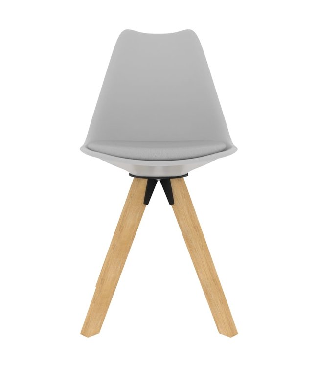 Eetkamerstoelen 2 st PP en massief beukenhout grijs