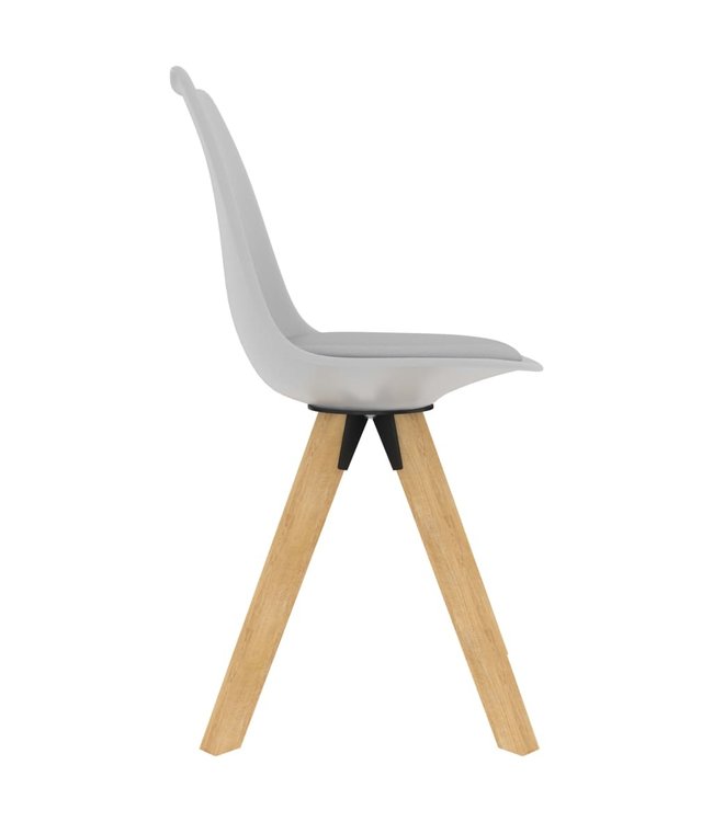 Eetkamerstoelen 2 st PP en massief beukenhout grijs
