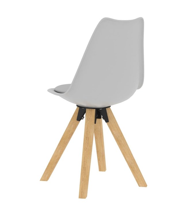 Eetkamerstoelen 2 st PP en massief beukenhout grijs