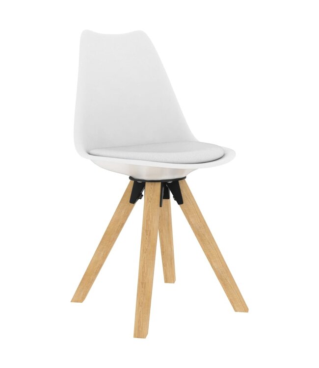 Eetkamerstoelen 2 st PP en massief beukenhout wit