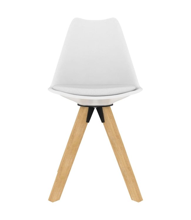 Eetkamerstoelen 2 st PP en massief beukenhout wit