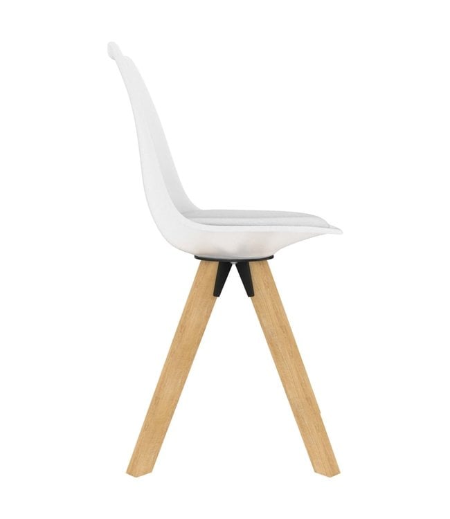 Eetkamerstoelen 2 st PP en massief beukenhout wit