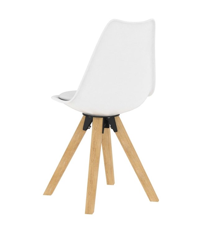 Eetkamerstoelen 2 st PP en massief beukenhout wit