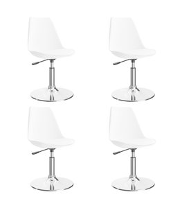 Eetkamerstoelen draaibaar 4 st kunstleer wit