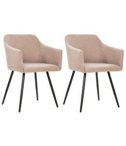 Eetkamerstoelen 2 st stof taupe
