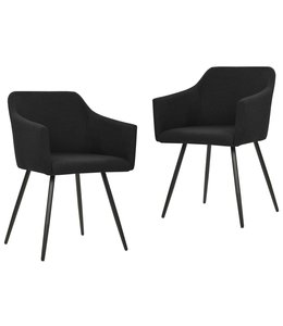 Eetkamerstoelen 2 st stof zwart