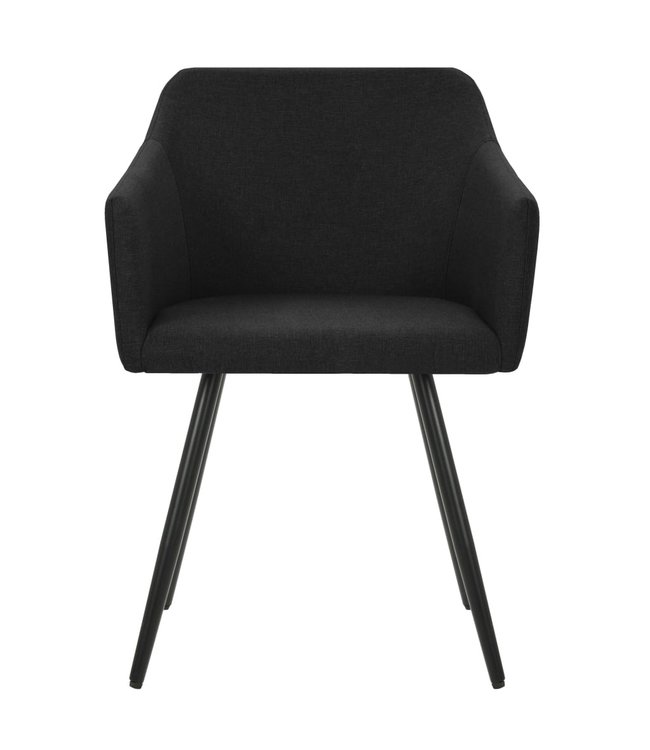 Eetkamerstoelen 2 st stof zwart