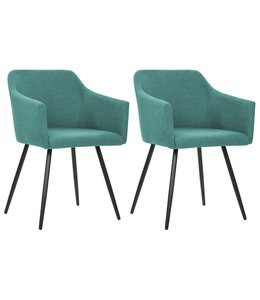 Eetkamerstoelen 2 st stof groen