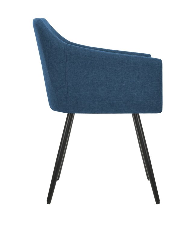 Eetkamerstoelen 2 st stof blauw