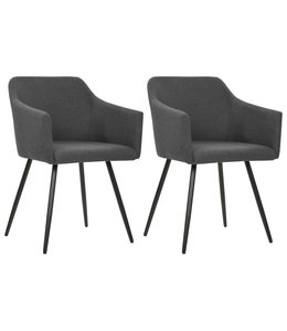 Eetkamerstoelen 2 st stof donkergrijs
