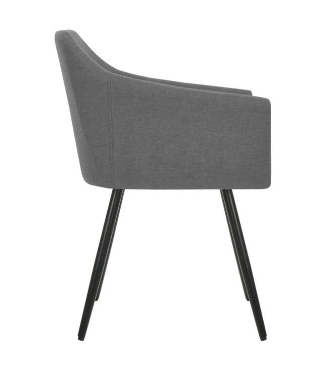 Eetkamerstoelen 2 st stof lichtgrijs