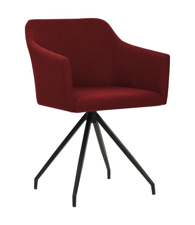 Eetkamerstoelen draaibaar 2 st stof wijnrood