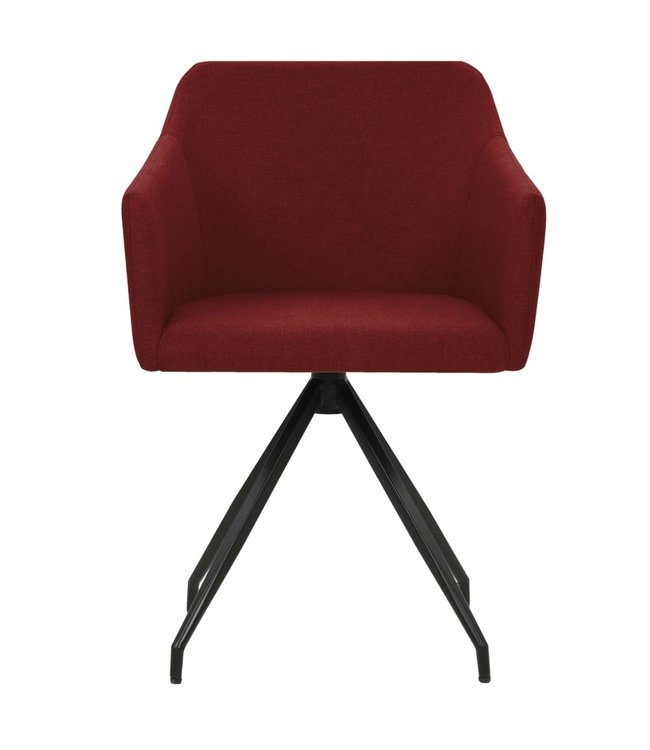 Eetkamerstoelen draaibaar 2 st stof wijnrood